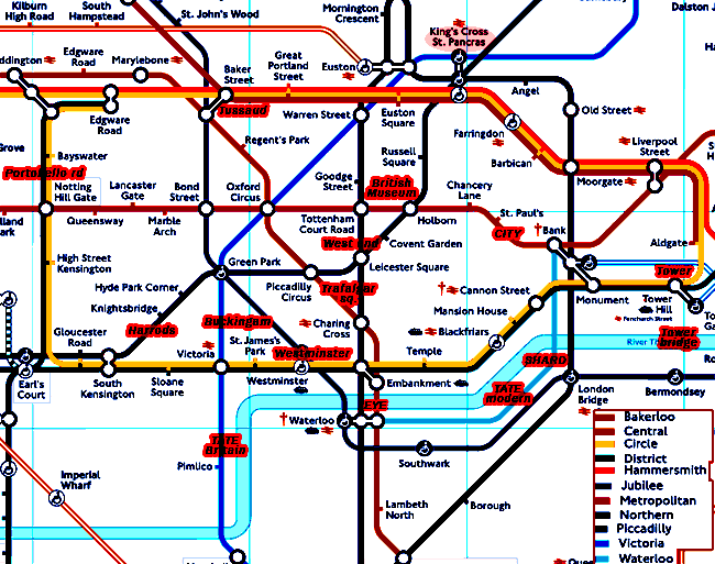 sites à voir et plan de métro de Londres