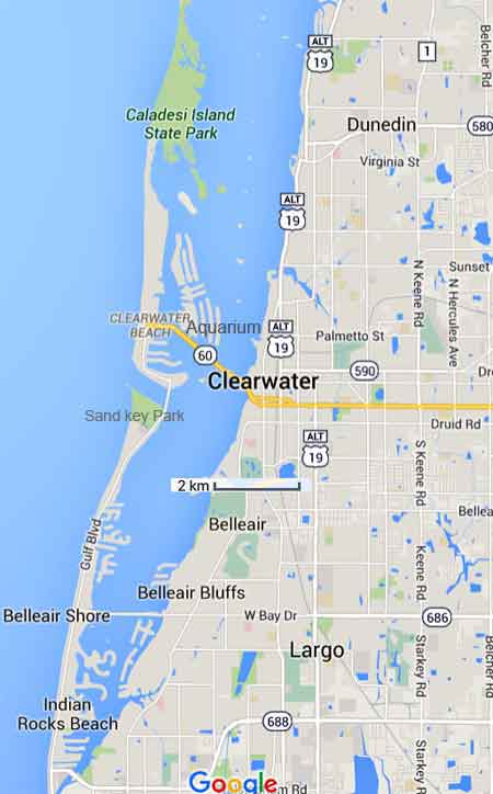 carte de clearwater beach