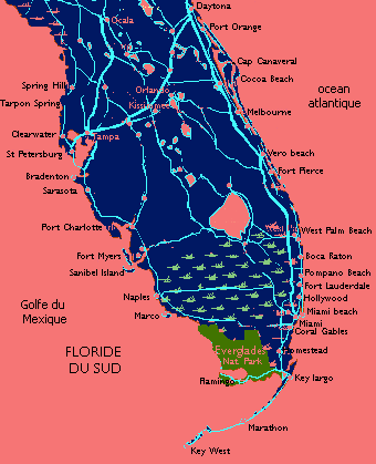 carte du sud de la Floride
