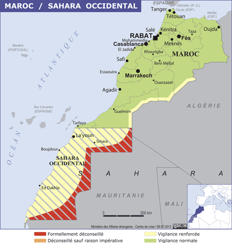 Maroc - zones de vigilance