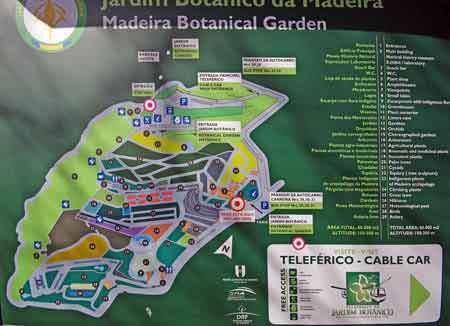 plan du jardin botanique de Funchal Madere