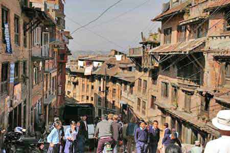 rue de Bhaktapur valle de Katmandou Npal