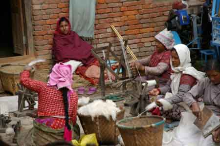 Khokana  valle de Katmandou tissage de la laine