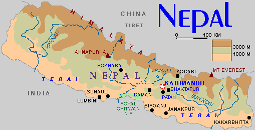 carte du Népal
