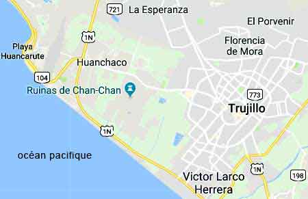 carte des ruines de Chan Chan 