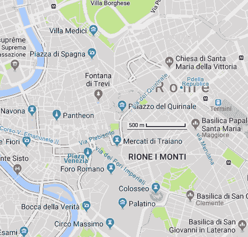 carte du centre de Rome