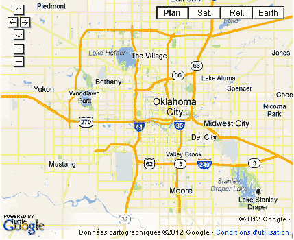 Oklahoma City  carte Route 66
