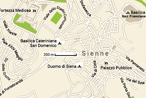 carte de Sienne en Toscane