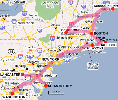 carte-cote-est-etats-unis