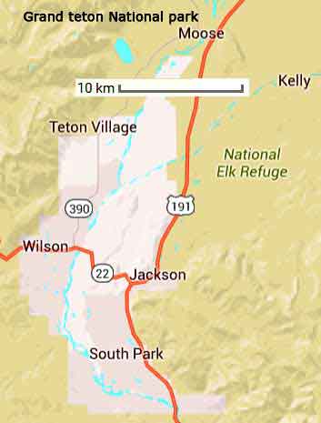 carte de Jackson dans le Wyoming