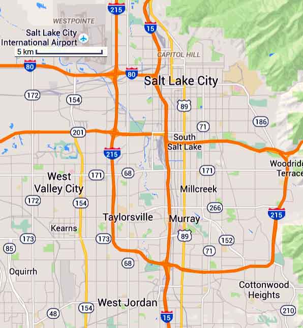 carte de Salt Lake City