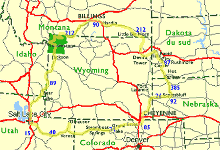 carte du nord ouest des Etas Unis