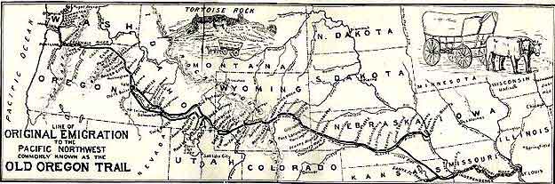 carte de l'oregon trail