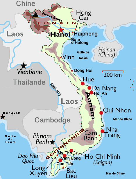 Carte du Vietnam