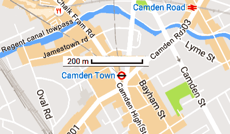 carte plan de Camden Town Londres