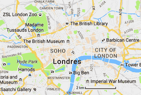 carte générale de Londres