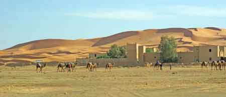 approche des dunes de Merzouga