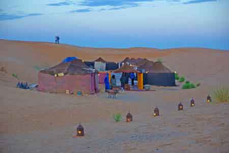 campement dans les dunes de Merzouga