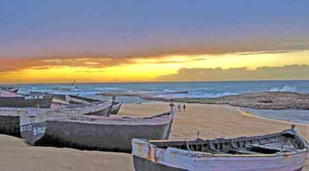 Oualidia côte atlantique  au Maroc