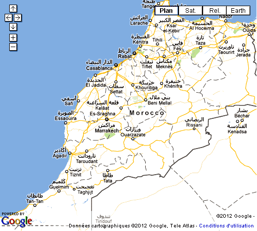 carte du maroc sud