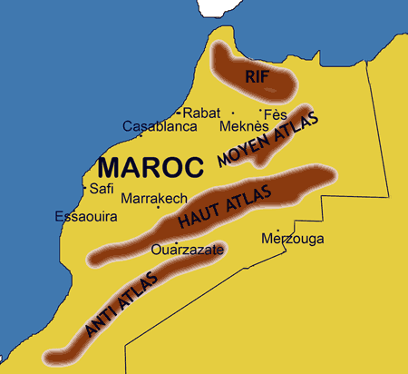 haut atlas marocain carte