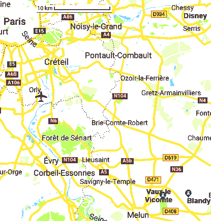 plan situation du chateau de Vaux le Vicomte et Blandy les tours