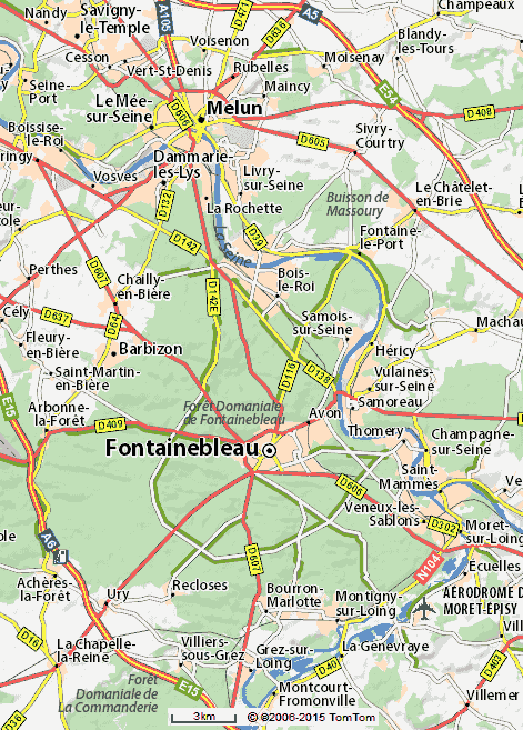 carte de la forêt de Fontainebleau