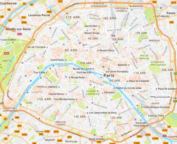 carte paris et banlieue