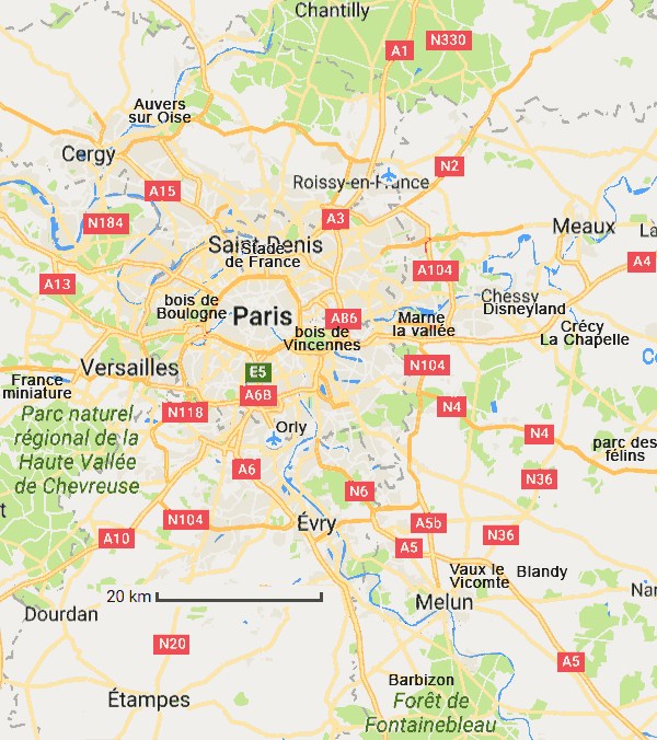 carte de la région parisienne