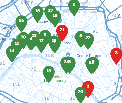 carte des meilleurs restaurants de paris