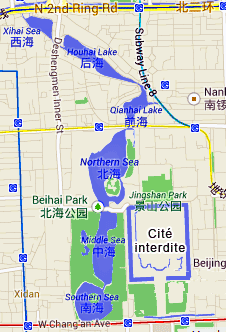 carte du centre touristique de Pékin