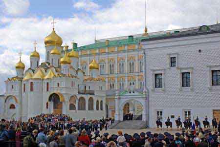 place des cathédrales du Kremlin  Moscou