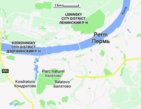 carte de Perme en Russie