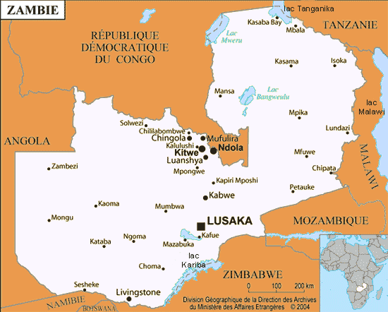carte de la Zambie