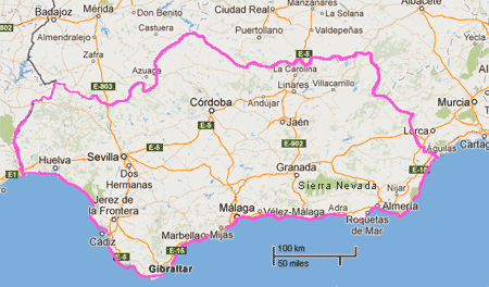 andalousie espagne carte