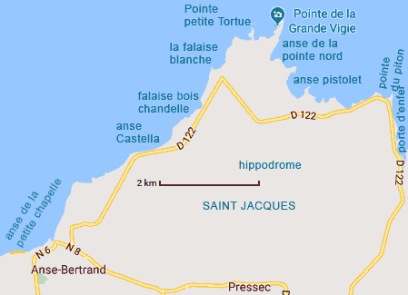 carte des environs de l'Anse Bertrand