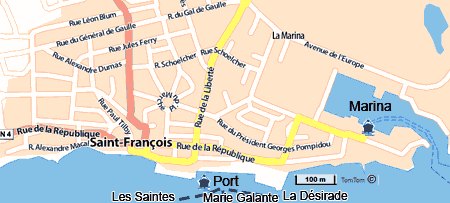 carte de Saint François guadeloupe