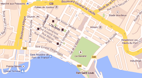carte de Fort de France google maps