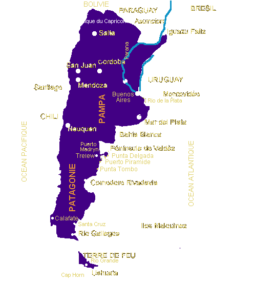 carte de l'Argentine