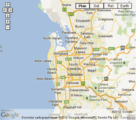 adelaide carte australie