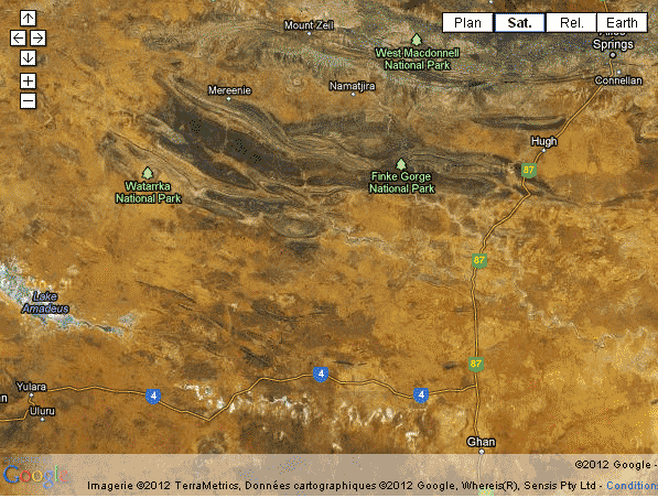 carte du centre rouge Australie