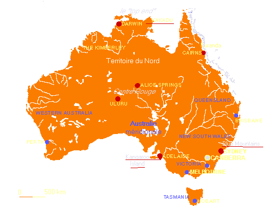 carte de l'Australie