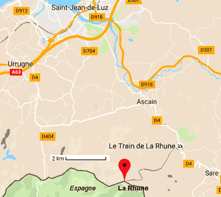 carte de la région de la Rhune