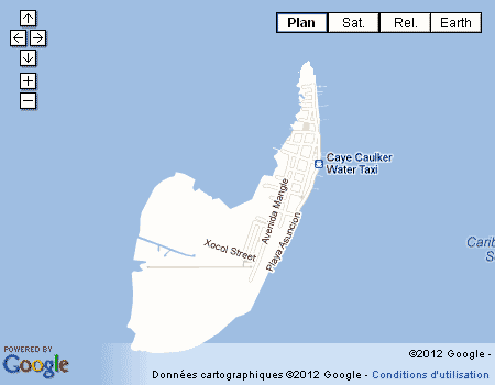 carte de Caye Caulker Belize 