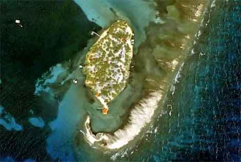 vue satellite de Tobacco Caye  
