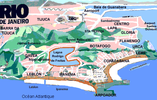 carte de Rio de Janeiro Bresil