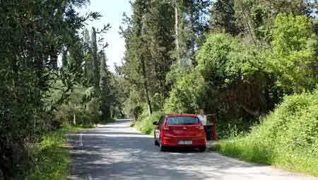 corfou route dans le sud 