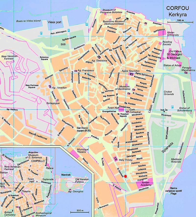 plan de la ville de Corfou