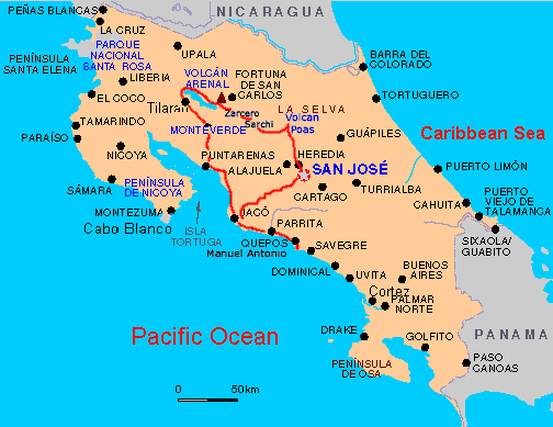 carte du costa rica