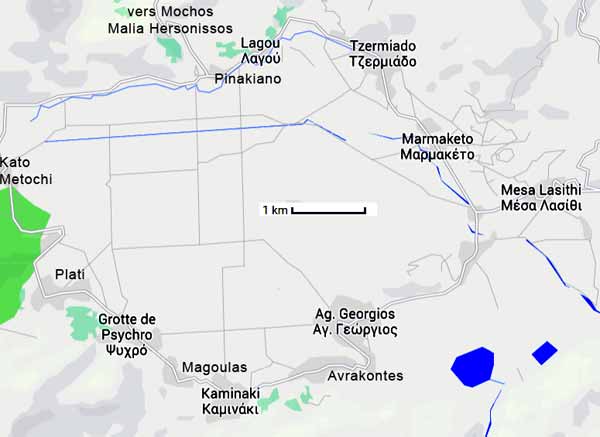 carte du plateau de Lassithi